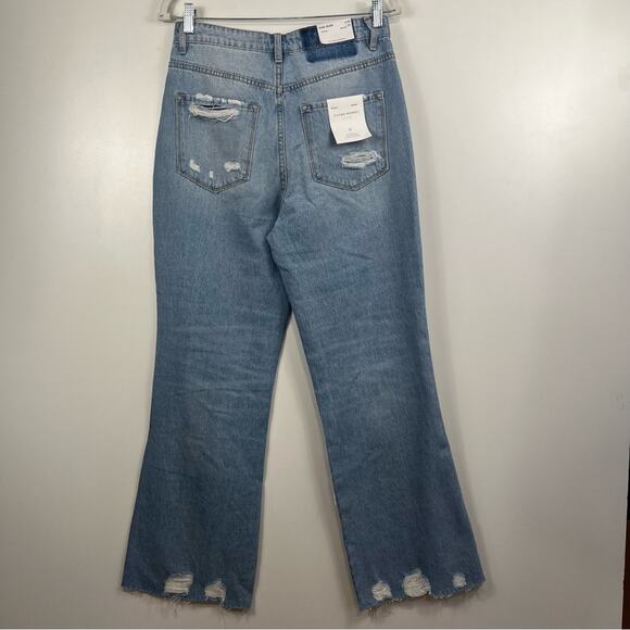 Flying Monkey New Age of Consent Dad Jeans Size 28 High Rise Distressed Raw Hem - Picture 11 of 14